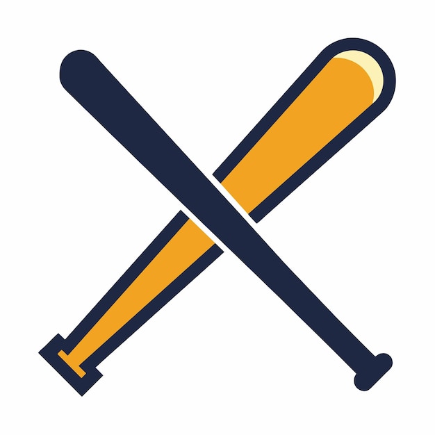 Un bate y una pelota de béisbol colocados en una superficie blanca plana Un logotipo minimalista de un bate de béisball un diseño de logotipo vectorial moderno minimalista y simple