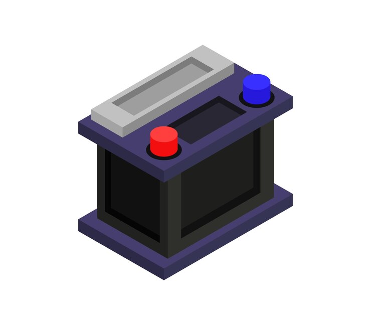 Vector batería de coche isométrica