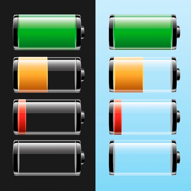 Vector batería con diferentes niveles de carga