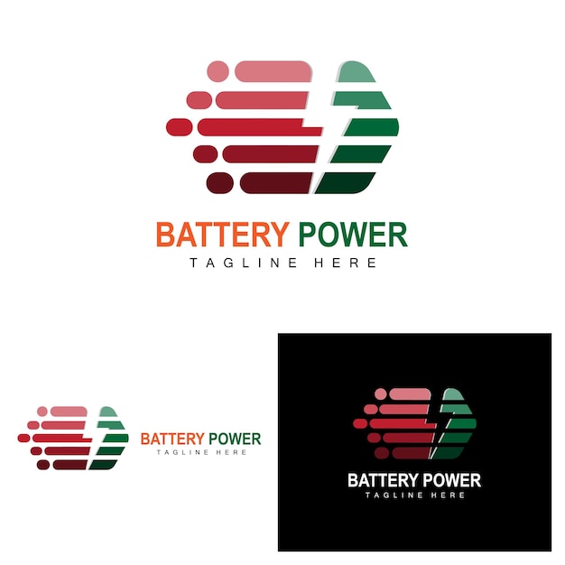 Batería Logo Diseño Tecnología Ilustración Carga Empresa Marca Vector