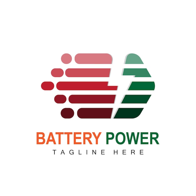 Batería Logo Diseño Tecnología Ilustración Carga Empresa Marca Vector
