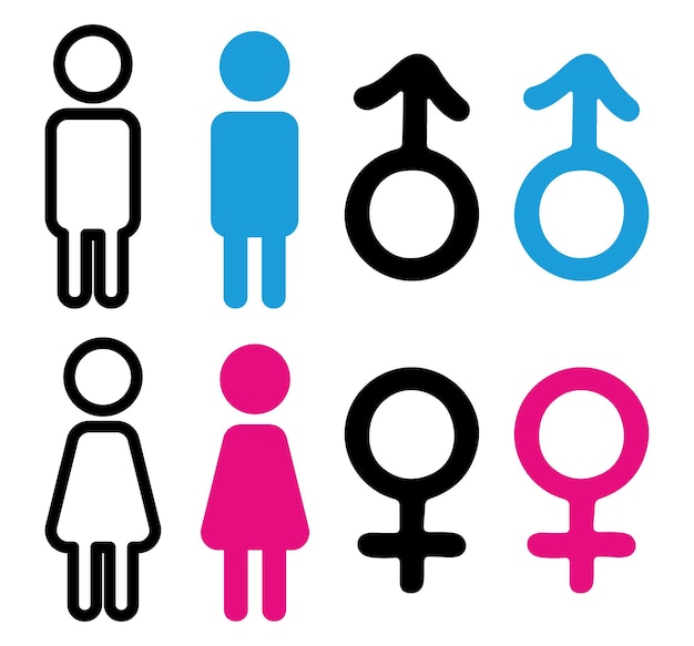 bathroom toilet men women icon illust