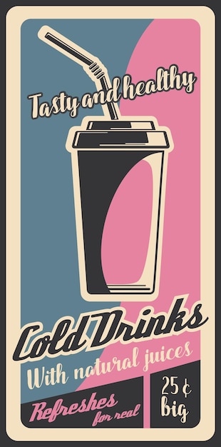 Batido de café o jugo Vector bebidas de comida rápida