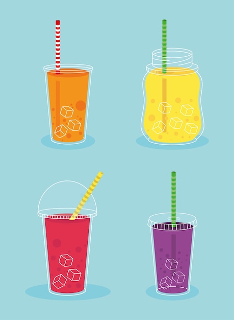 Batido de iconos con paja