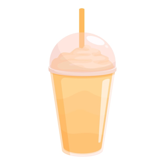 Un batido refrescante con crema batida y paja en una taza de plástico