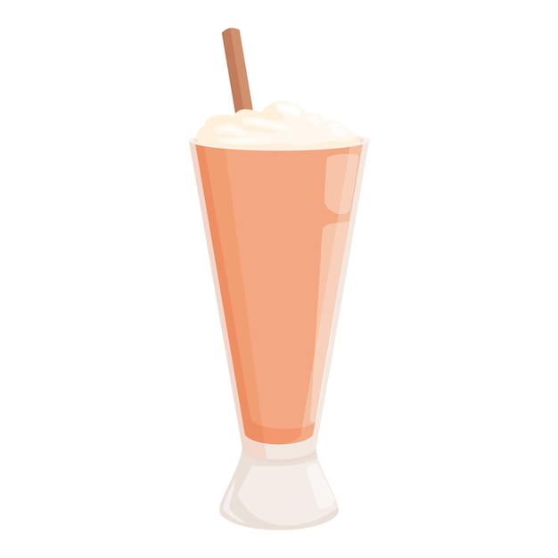 Un batido refrescante y frío con crema batida y paja en un vaso alto