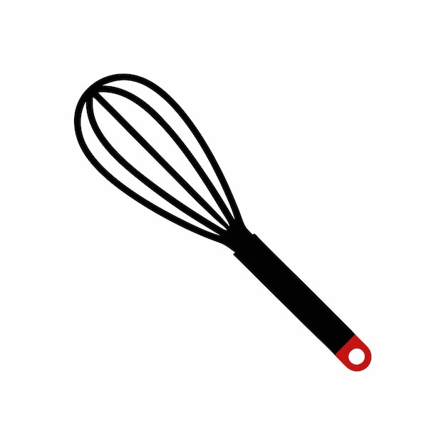 un batidor negro con una ilustración vectorial de mango rojo