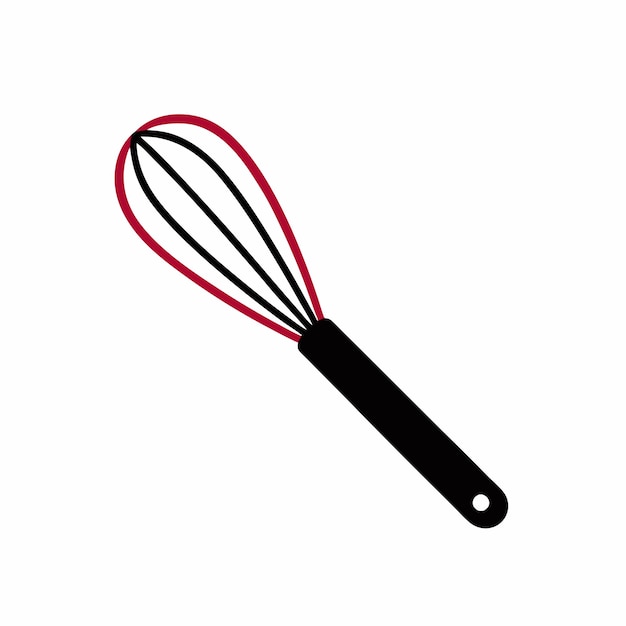 un batidor negro con una ilustración vectorial de mango rojo