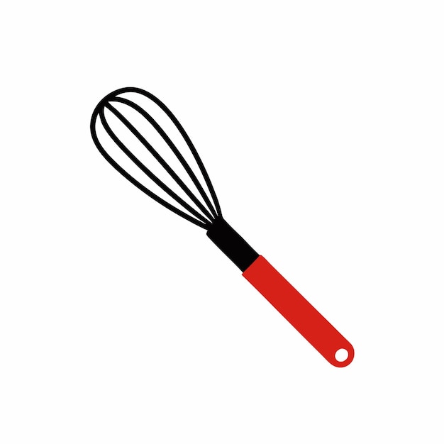 un batidor negro con una ilustración vectorial de mango rojo