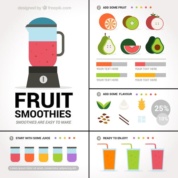 Vector batidos de frutas