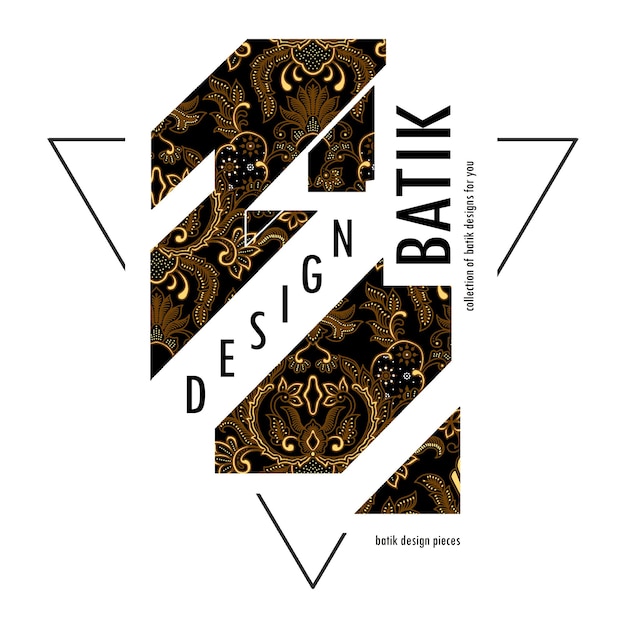 Batik design with gold and black pattern