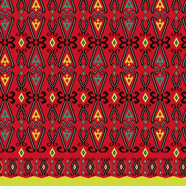 Batik étnico kalimantan de patrones sin fisuras 07