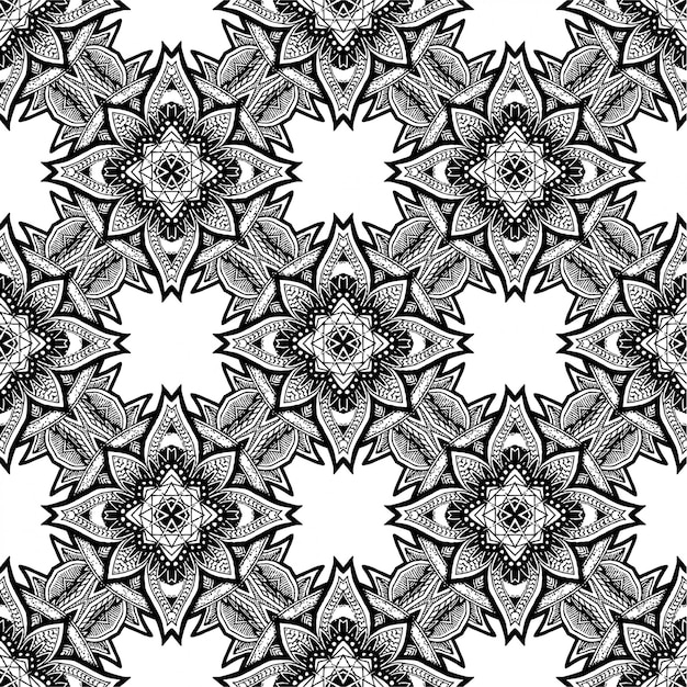 Batik indonesio en blanco y negro, Batik Indonesian es una técnica de tintura resistente a la cera aplicada a toda la tela