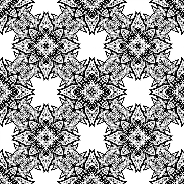 Batik indonesio en blanco y negro, batik indonesian es una técnica de tintura resistente a la cera aplicada a toda la tela