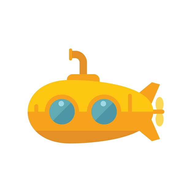 Batiscafe de mar icono vector plano submarino barco marino profundo