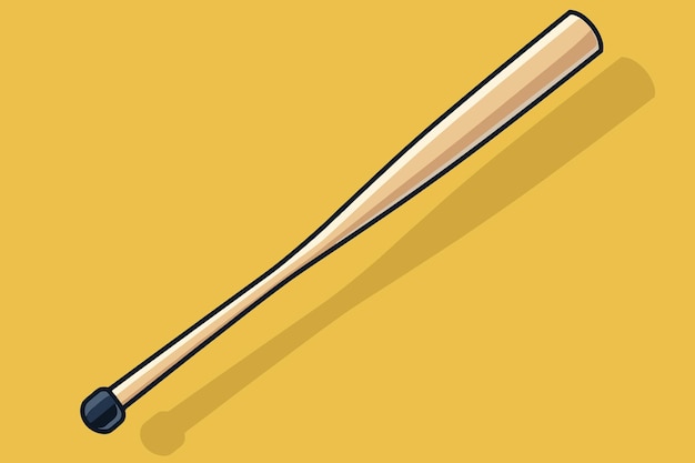 Batón de béisbol de madera Batón de beisbol para jugar al béisbol Ilustración vectorial de dibujos animados