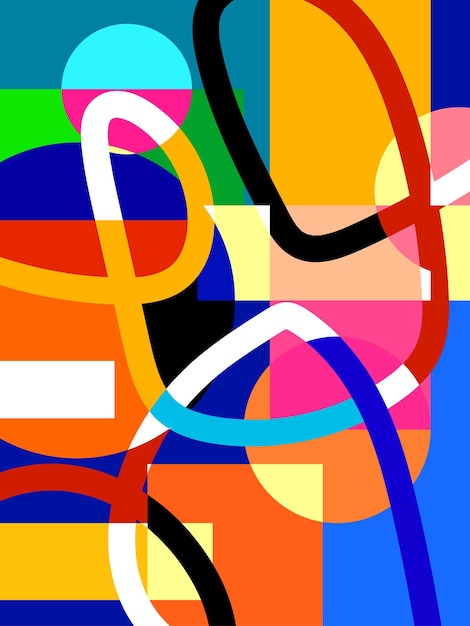 Bauhaus abstract creativo de colores formas de patrón geométrico decoración de arte ilustración vectorial