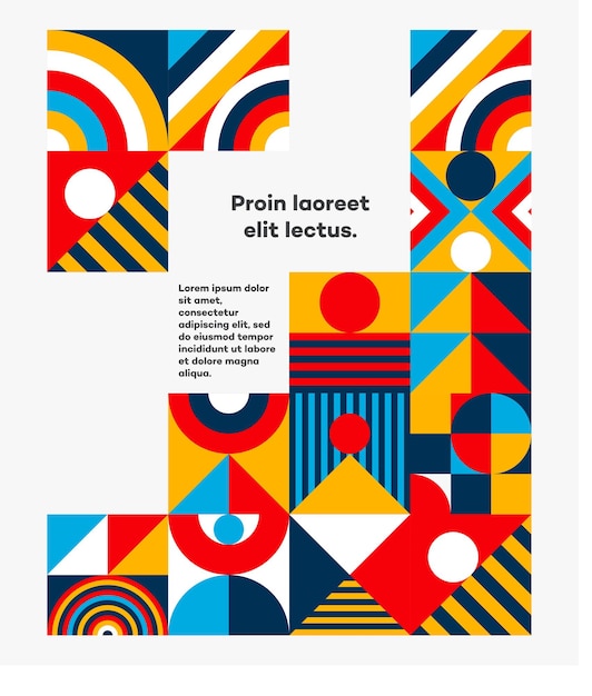Bauhaus diseño de portada vector mínimo estilo geométrico de los años 20