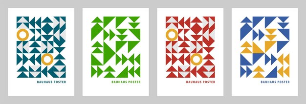 Bauhaus patrón geométrico de fondo vector abstracto cartel portada del libro