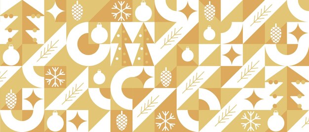 Baus de Navidad fondo geométrico abstracto estandarte de papel tapiz de patrón de Feliz Navidad