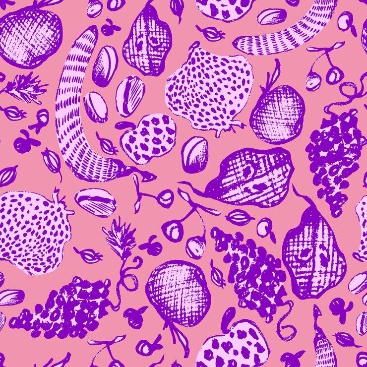 Vector baya de fruta de patrones sin fisuras de vector