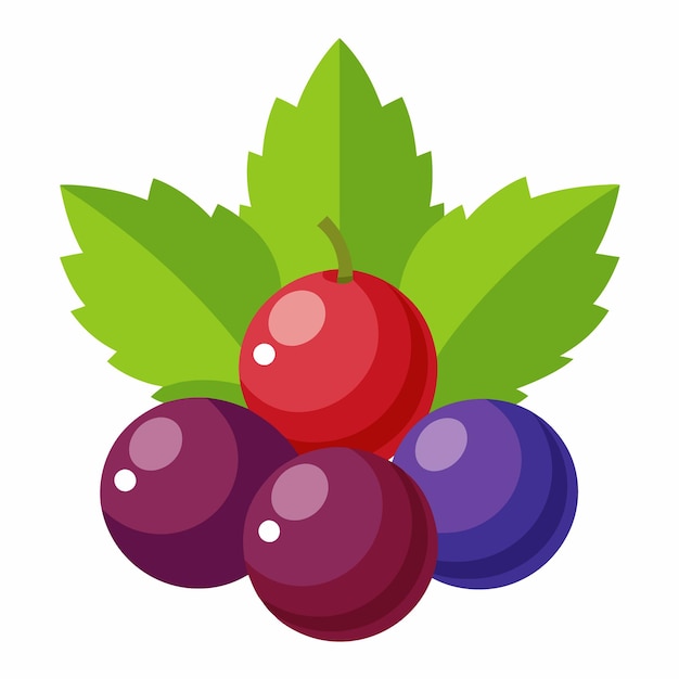 Bayas de grosella para juegos de RPG ilustración vectorial de arte