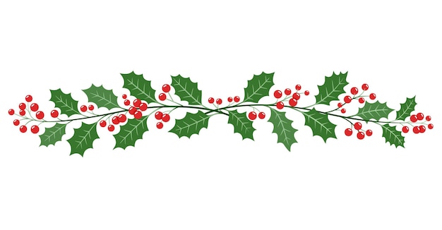Las bayas de Navidad de Holly las ilustraciones de color de las ramas de cereza