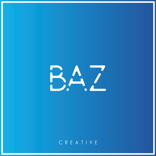 BAZ Creative Vector Latter Diseño de logotipo Minimal Logotipo Latter Ilustración vectorial premium Monograma