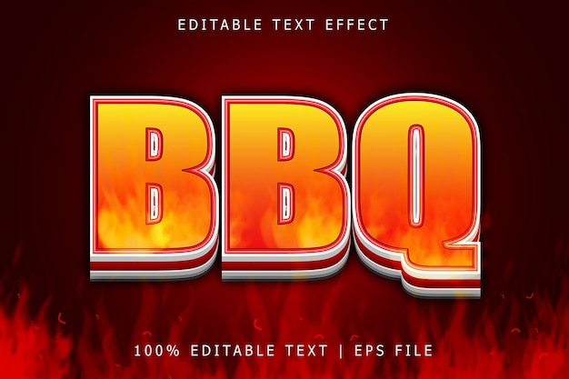 Bbq Editable Text Effect 3 Dimension Relieve Estilo moderno