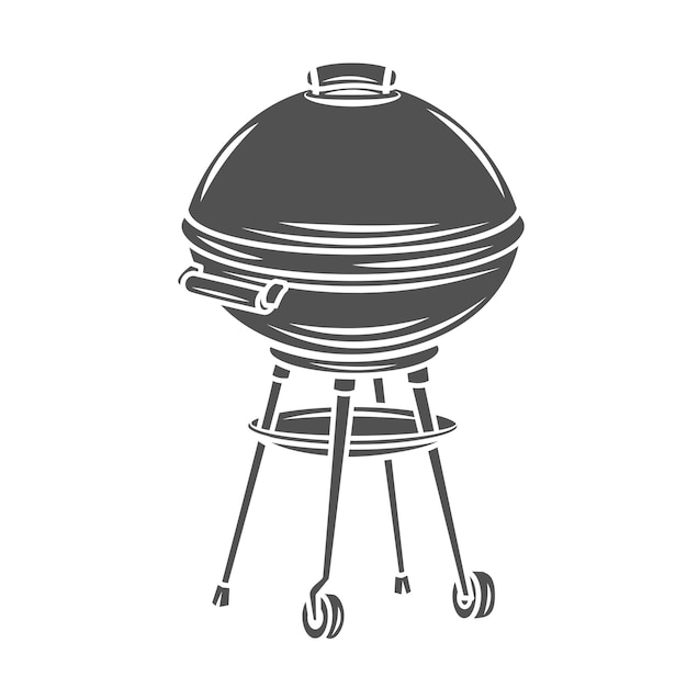 Bbq silueta glifo icono grabado monocromo ilustración