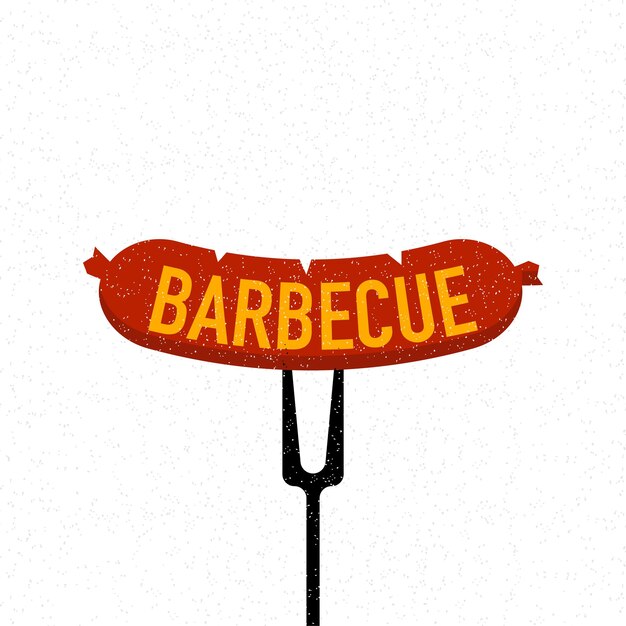 BBQ time Party Barbacoa o herramienta de parrilla Ilustración vectorial