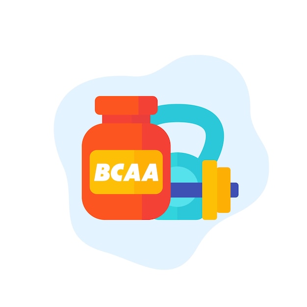 Bcaa gimnasio suplementos icono vector