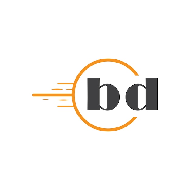 bd logotipo inicial de monograma con diseño de estilo círculo
