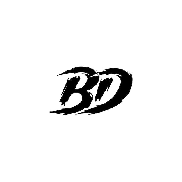 BD Monogram Logo Design letra texto nombre símbolo monocromo logotipo alfabeto carácter simple logo