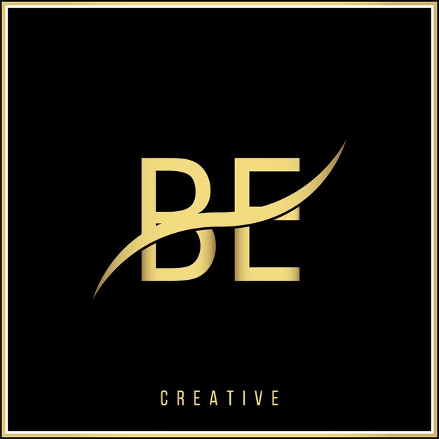 BE Creative Golden Premium Vector El último diseño del logotipo Creative Golden Logo Design Diseño moderno