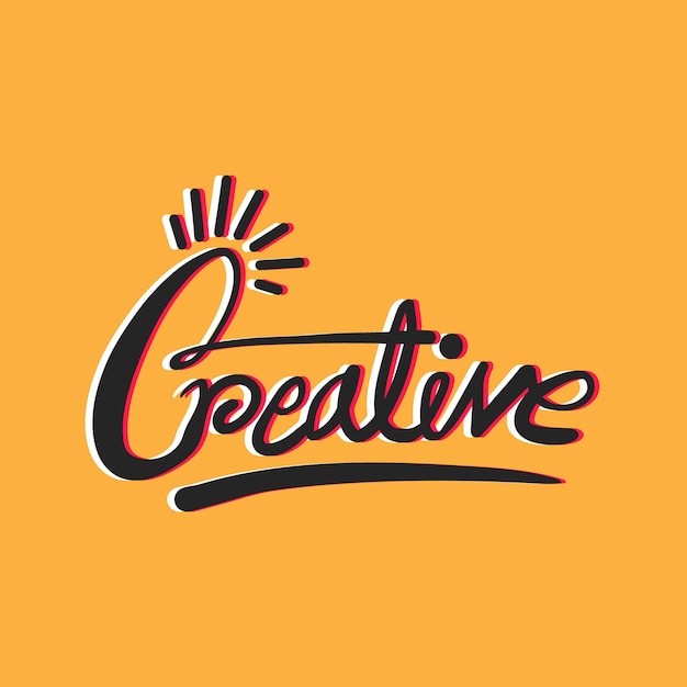 Be Creative vector rotulación, tipografía estilo vintage logotipo de escritura a mano para negocios, banner