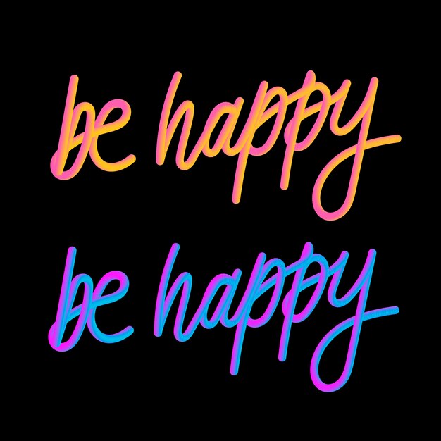 Be happy 3D slogan modern Fashion Slogan para camiseta con gráficos vectoriales Imprimir
