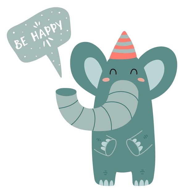 Be happy elefante Baby shower animal print