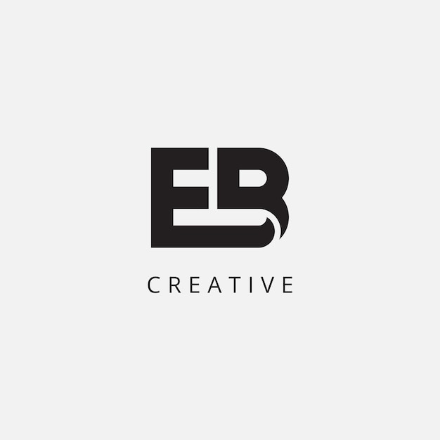 BE Moderno Línea de letras única Diseño inicial del logotipo EB plantilla vectorial