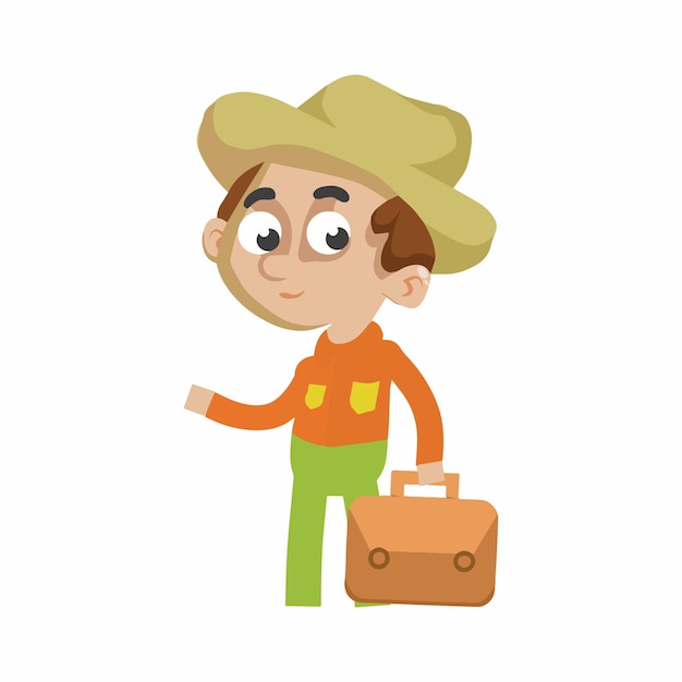 Beach Traveller Cartoon Character