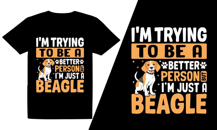 Beagle Estoy tratando de ser una mejor persona pero soy sólo un diseño de camiseta beagle o camiseta tipografía
