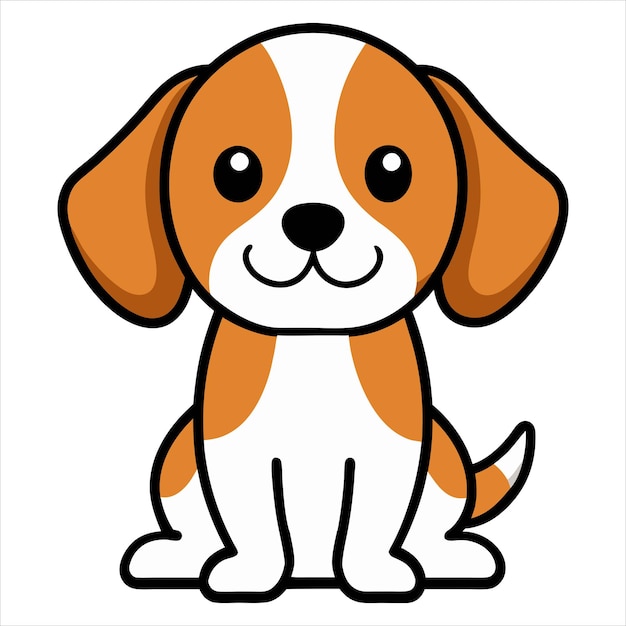 El Beagle feliz sentado Ilustración vectorial Diseño de clipart de dibujos animados para perros