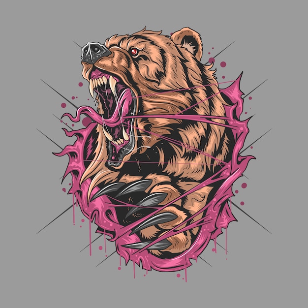 BEAR GRIZZLY ANGRY V ILUSTRACIONES