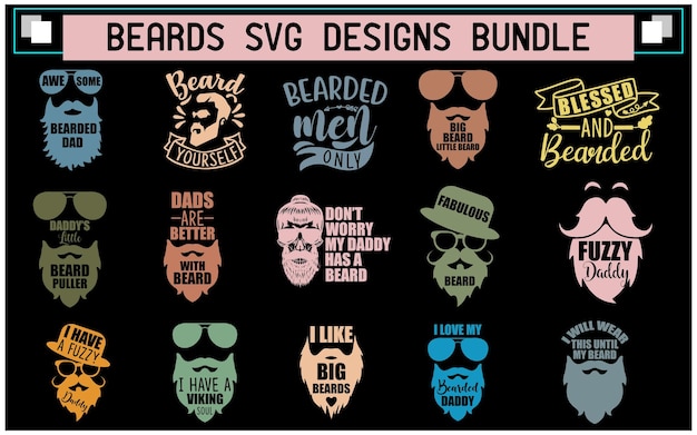 Vector beards svg diseña paquetes