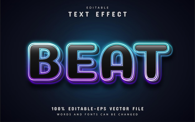 Beat text, efecto de texto de neón editable