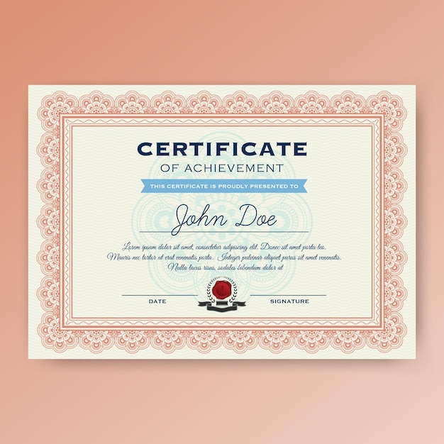 Beautiful elegant certificate design