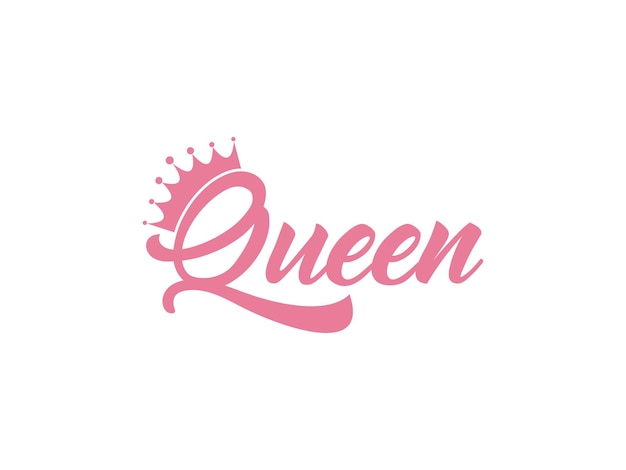 Vector beauty queen princess crown logotype wordmark typography logo design usable for business.