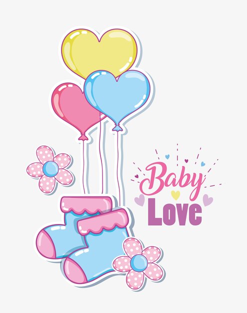 Bebé amor caricaturas vector ilustración diseño gráfico