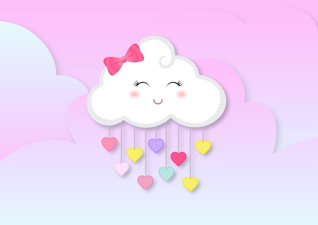 Bebé amor lluvia rosa