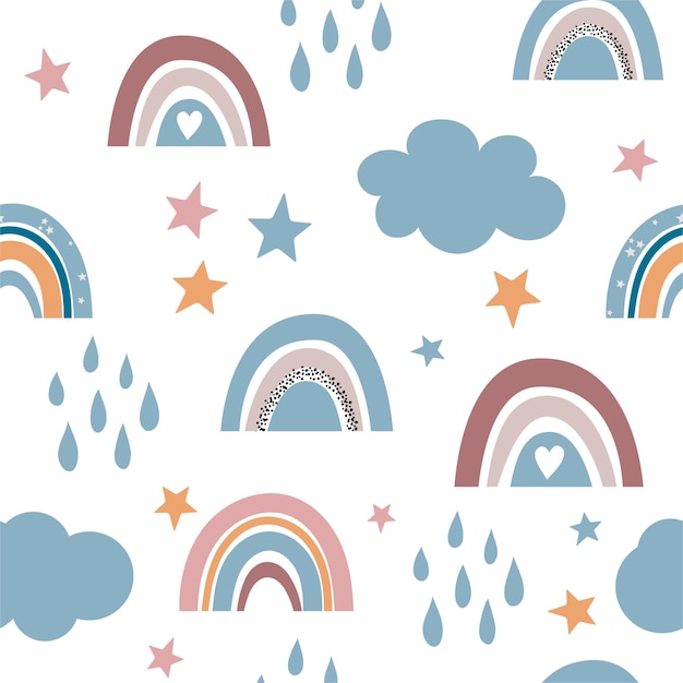Bebé arco iris de patrones sin fisuras patrón de bebé boho